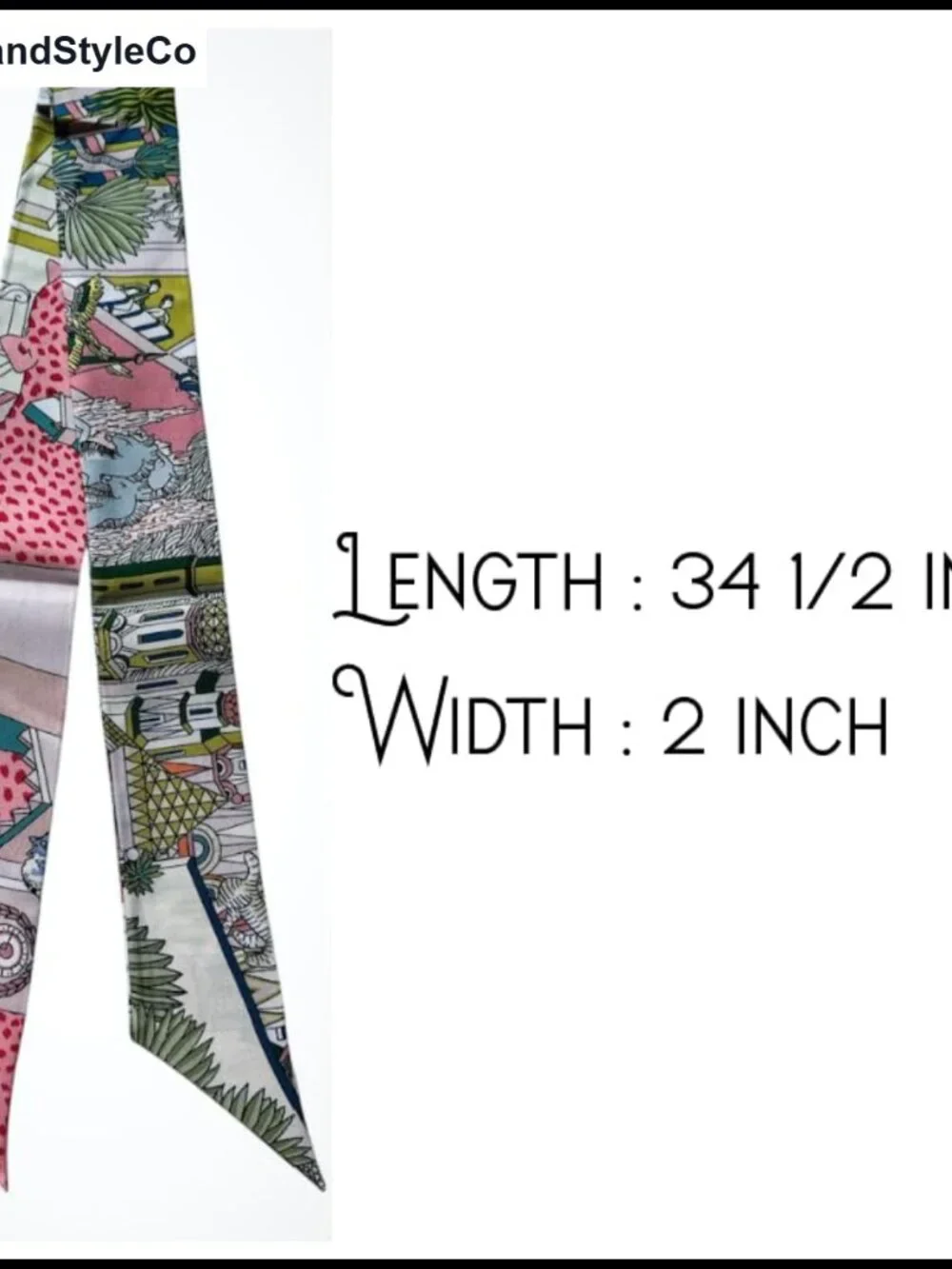 100% Silk Fashion Scarf Handbag Handle Ribbon Neck Scarf Skinny Twill